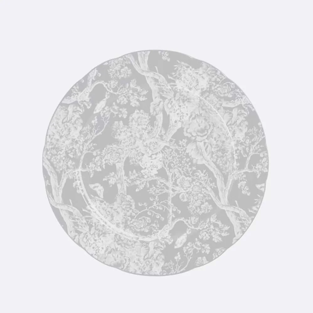 Dior Dessert Plate Gray Toile de Jouy Hydrangea for Unisex