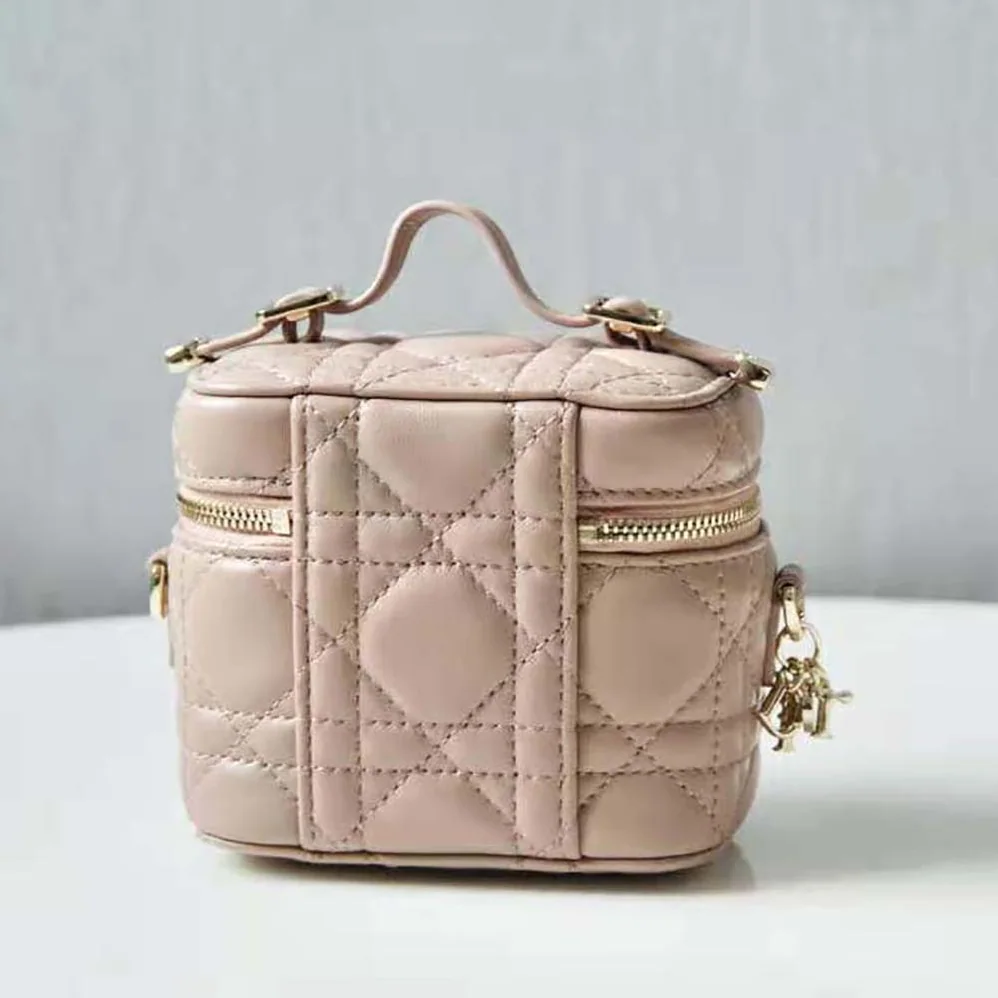 Dior Micro Lady Dior Vanity Case Cannage Lambskin for Women in Pink