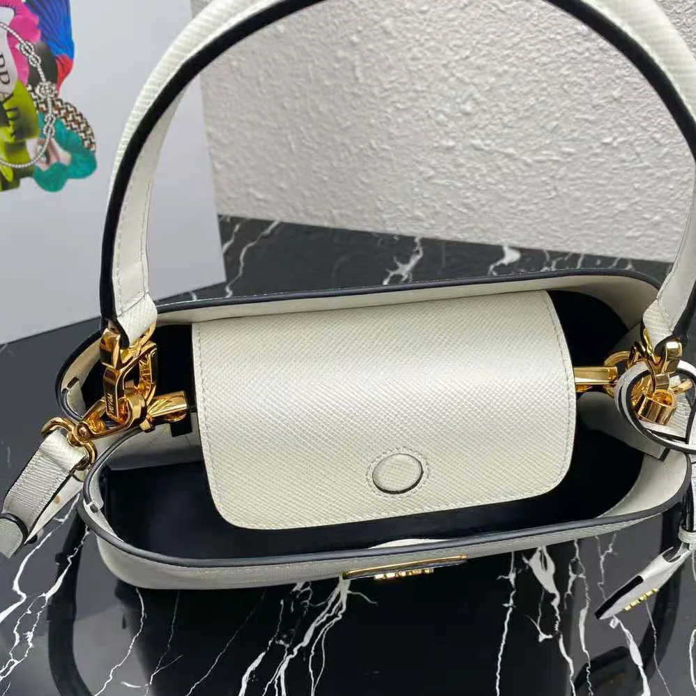 Prada Medium Saffiano Leather Prada Matinee Bag for Women in White Prada Medium Saffiano Leather Prada Matinee Bag for Women in White