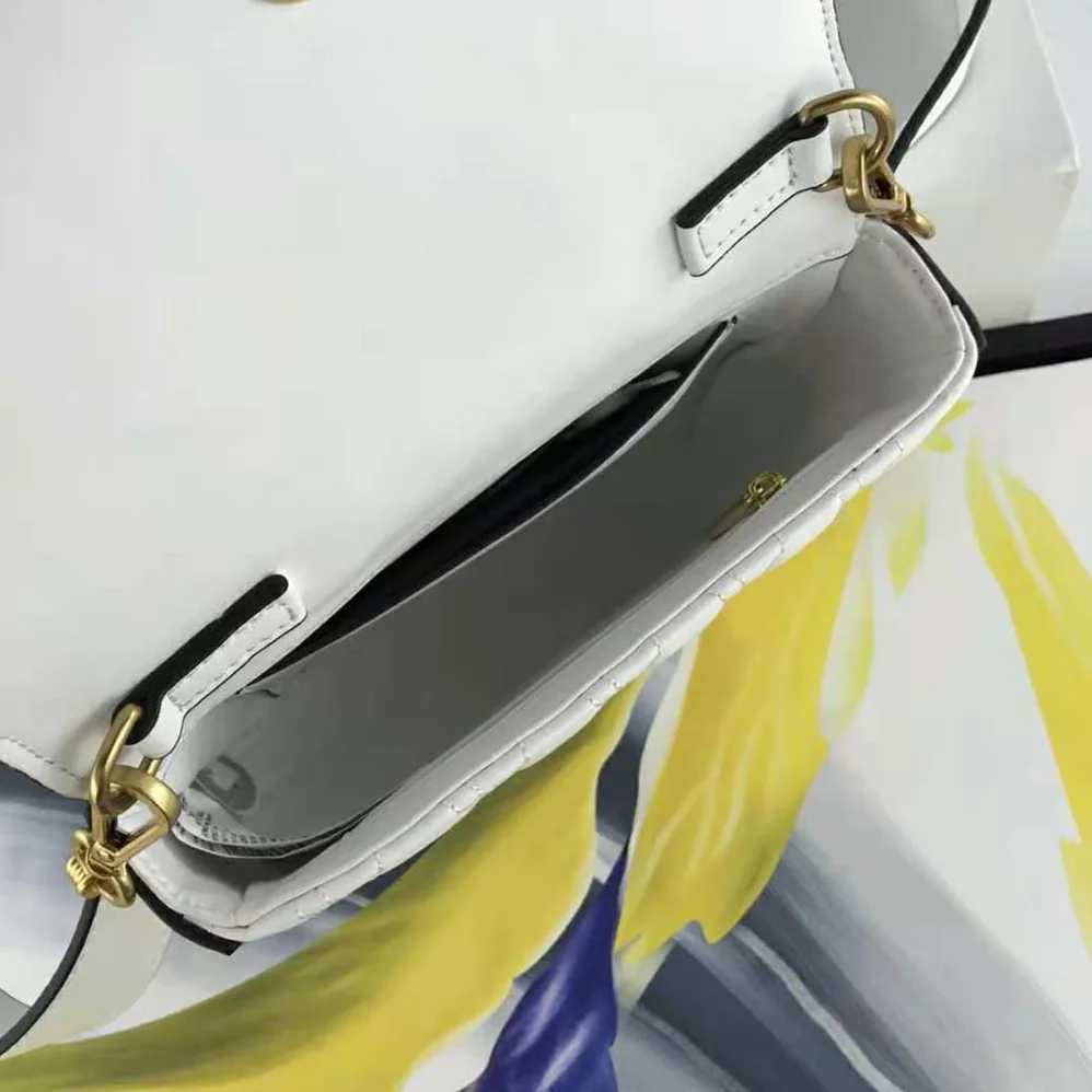 Versace Virtus Quilted Belt Bag in Calfskin Leather for Women in White
