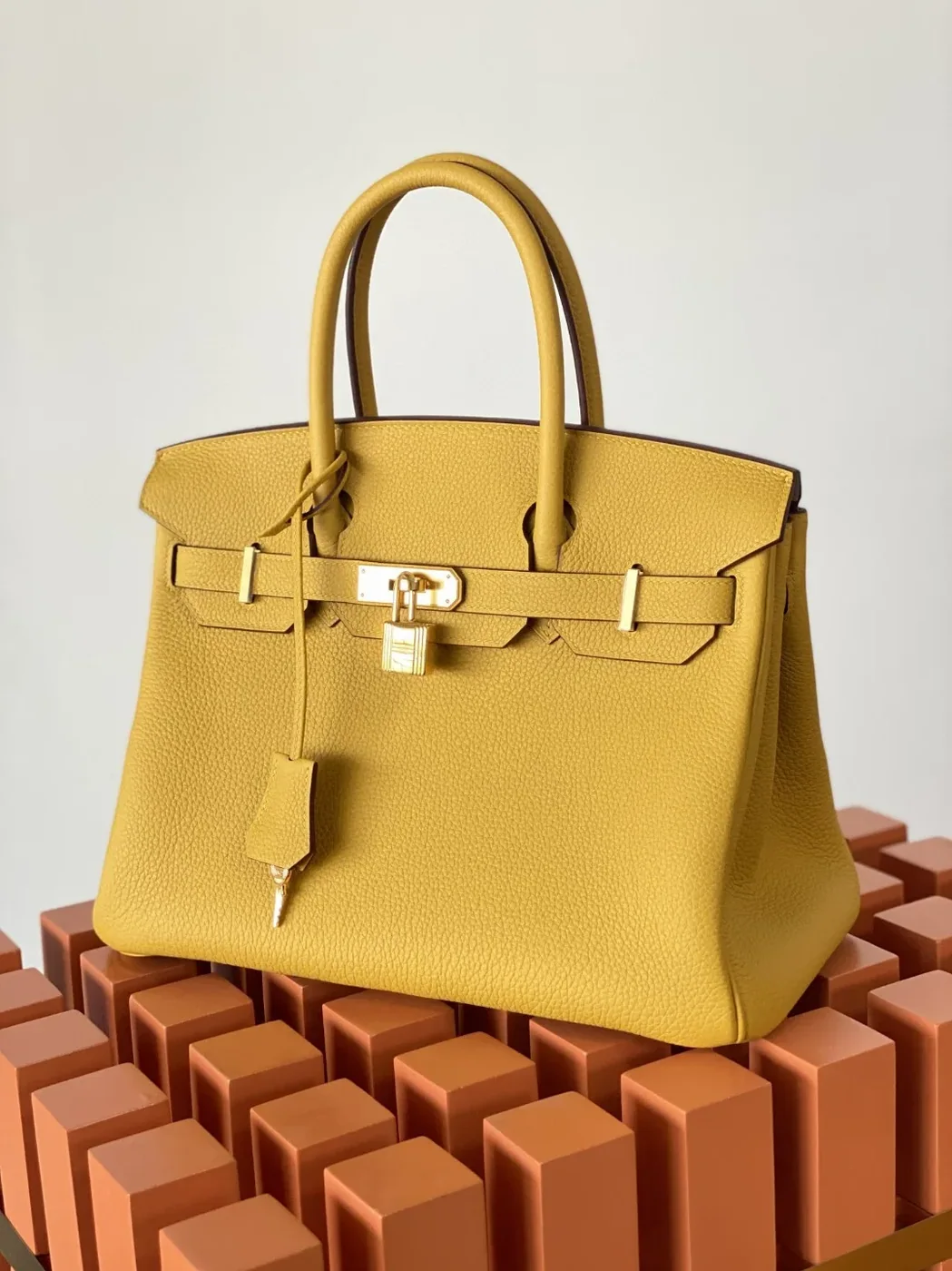 Hermes Birkin Top Handle Bag in Nata Yellow Gold Hardware