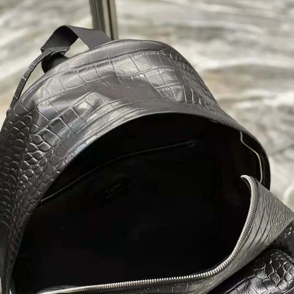 Saint Laurent YSL City Backpack in Crocodile for Women in Embossed Leather Saint Laurent YSL City Backpack in Crocodile for Women in Embossed Leather