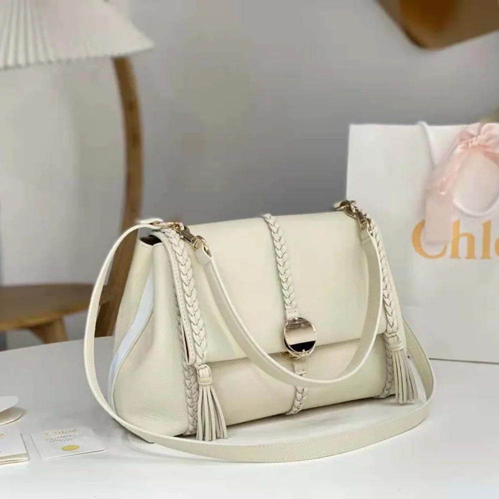 Chloe Penelope Medium Soft Shoulder Bag for Women in White