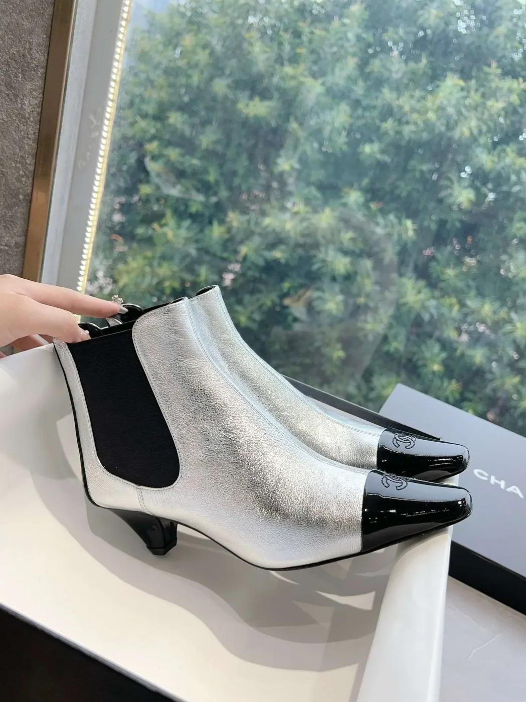 Chanel Martin Loafer Boot Silver Chanel Martin Loafer Boot Silver