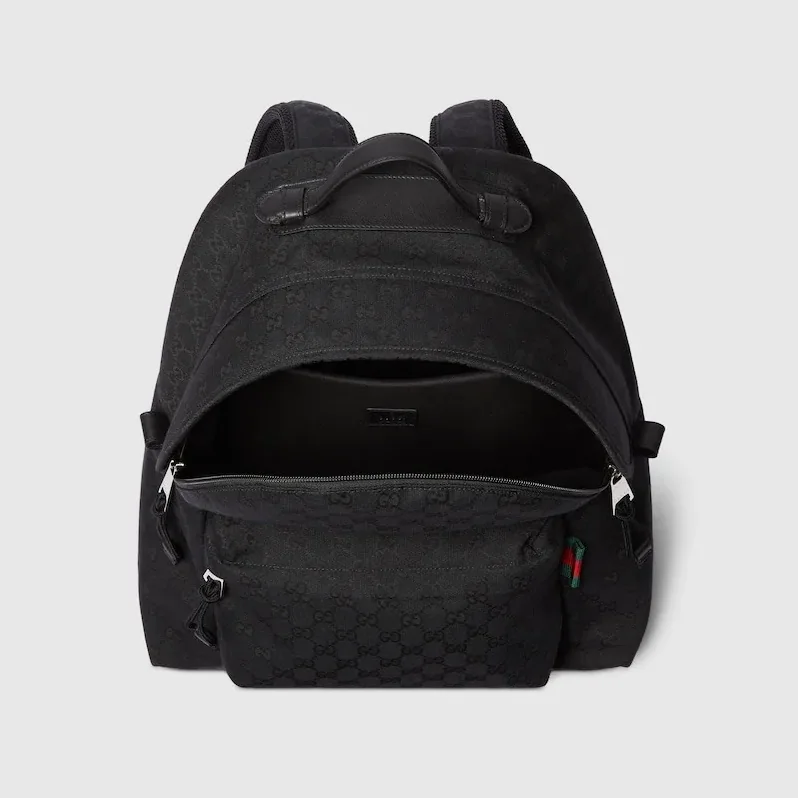 Gucci Medium GG Backpack With Web Black / Gucci Medium GG Backpack With Web Black /