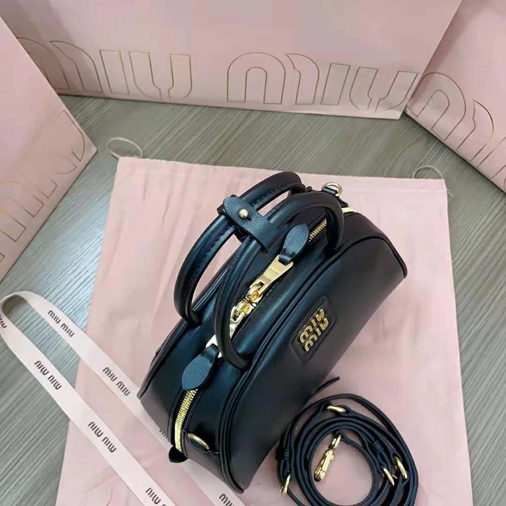 Miu Miu Medium Leather Top-handle Bag for Women in Black