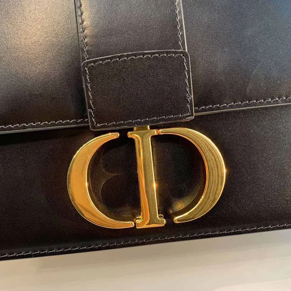 Dior 30 Montaigne Bag Des Vents Box Calfskin for Women in Black