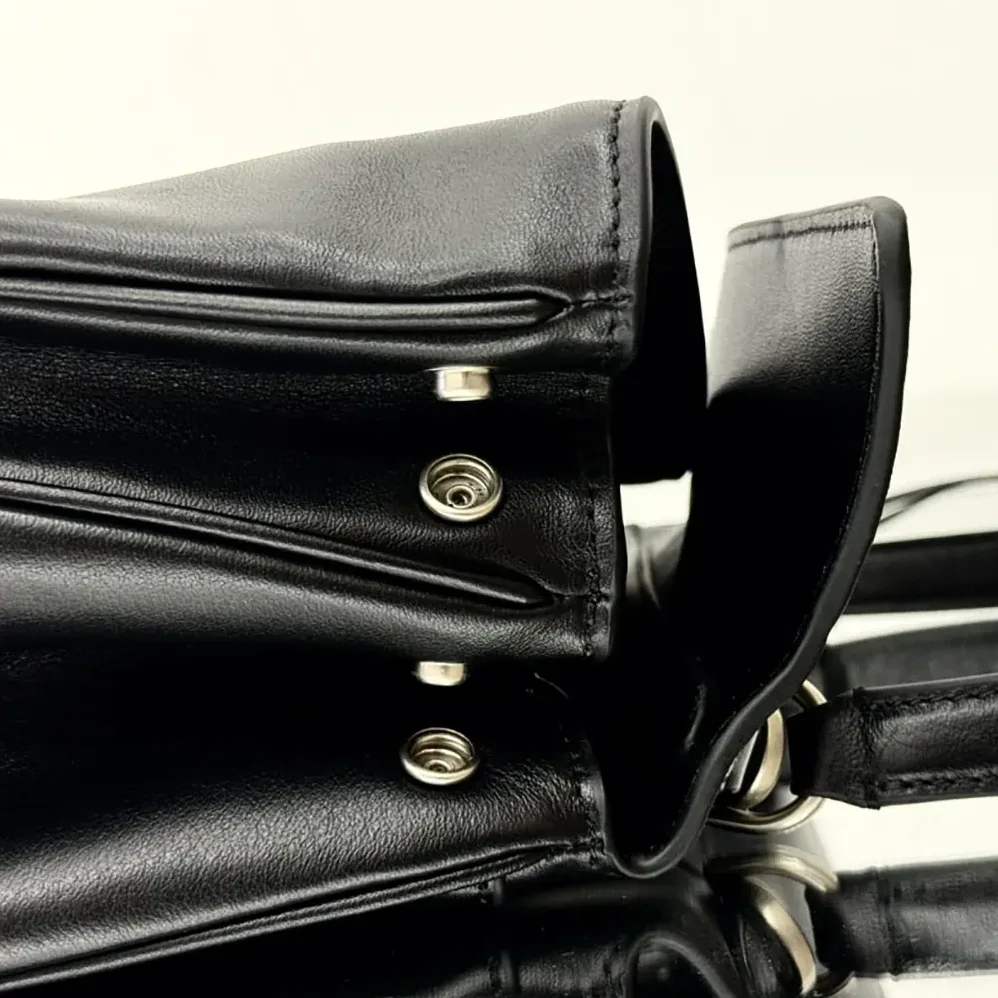 Balenciaga Rodeo Handbag Small In Black Smooth Calfskin Aged for Women in Silver Hardware