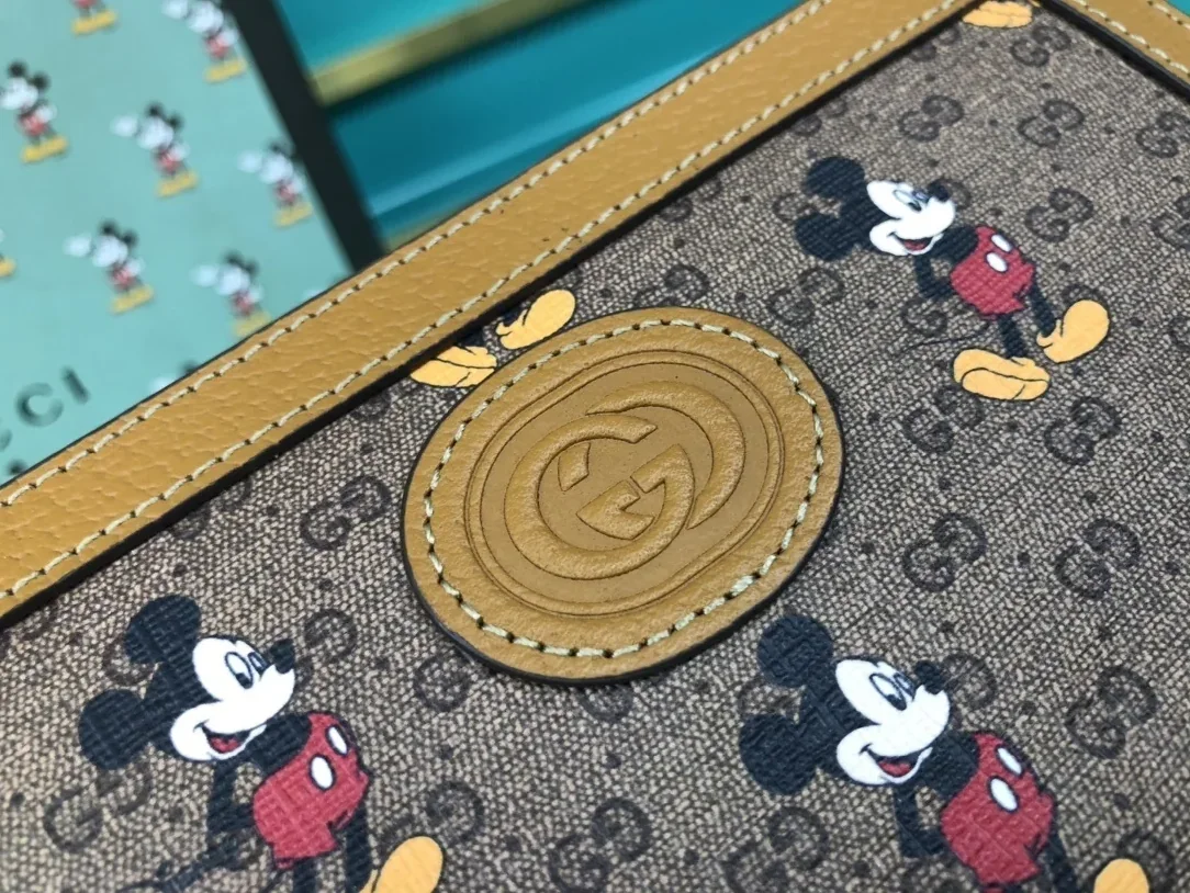 Gucci x Disney Mickey Light Brown Light Brown Zip Around Wallet