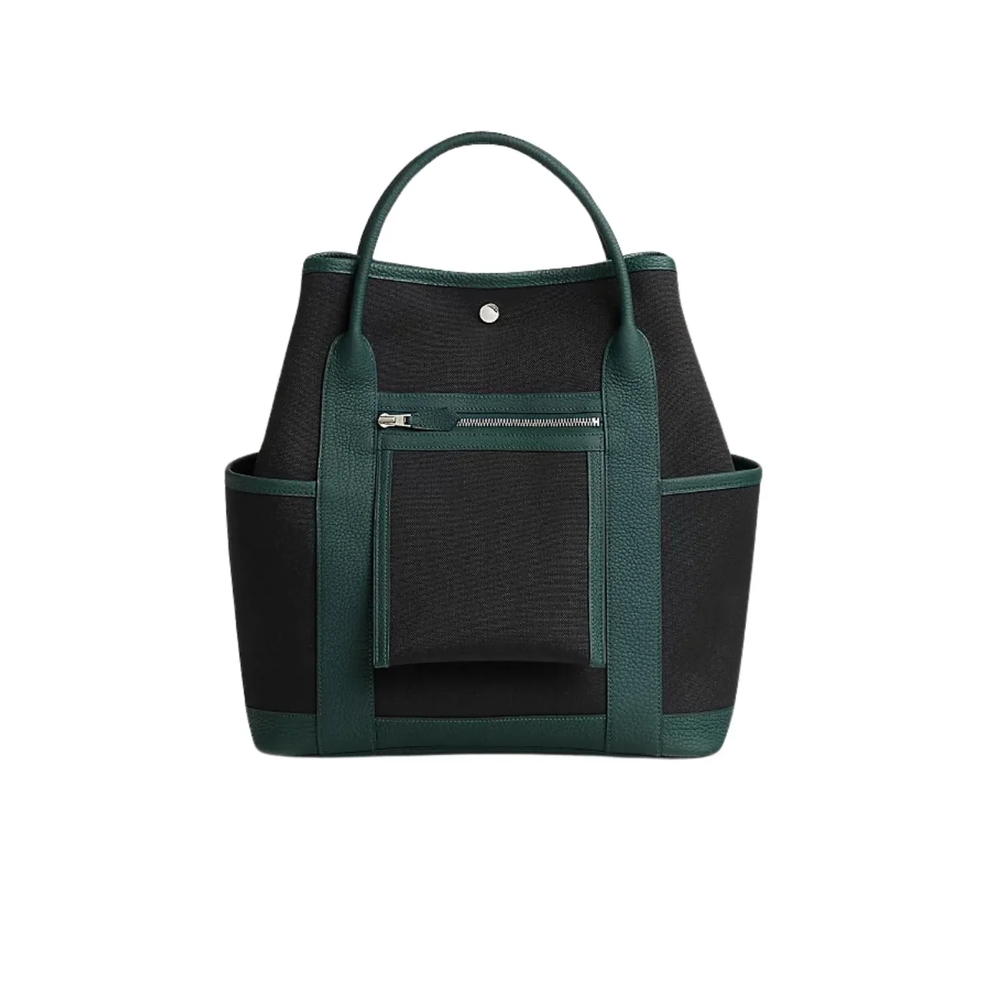 Hermes Garden Party Pockets Vertical Bag Noir/Vert Cyprès /