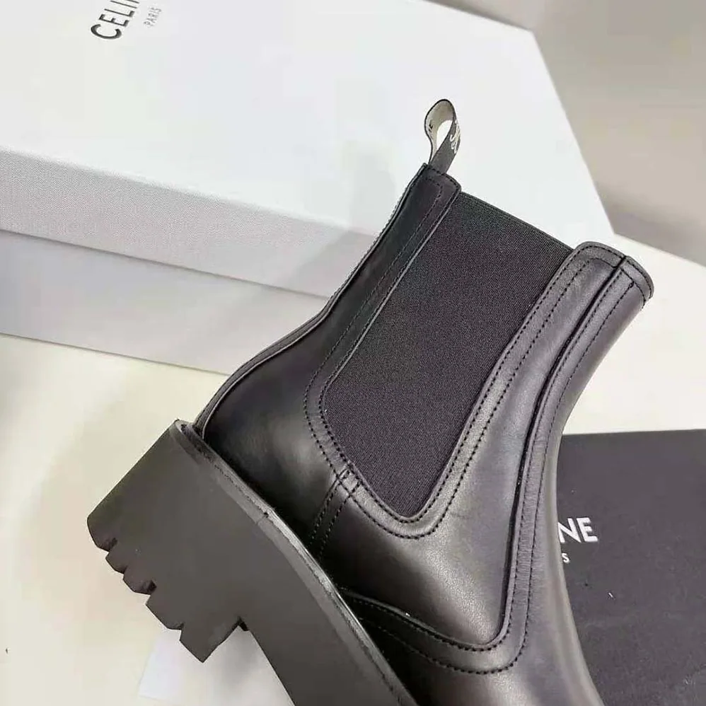 Celine Bulky Chelsea Boot in Calfskin for Women in Black Celine Bulky Chelsea Boot in Calfskin for Women in Black