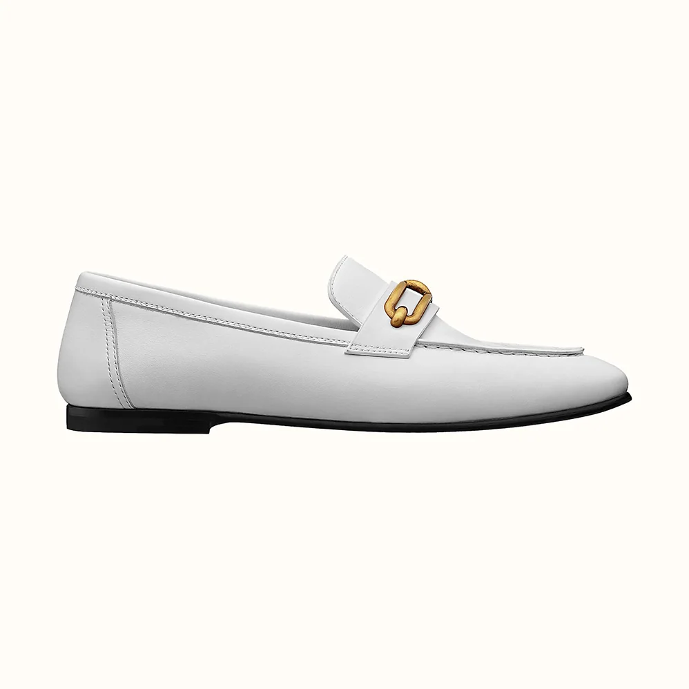 Hermes Colette Loafer in Calfskin Leather for Women in White Hermes Colette Loafer in Calfskin Leather for Women in White