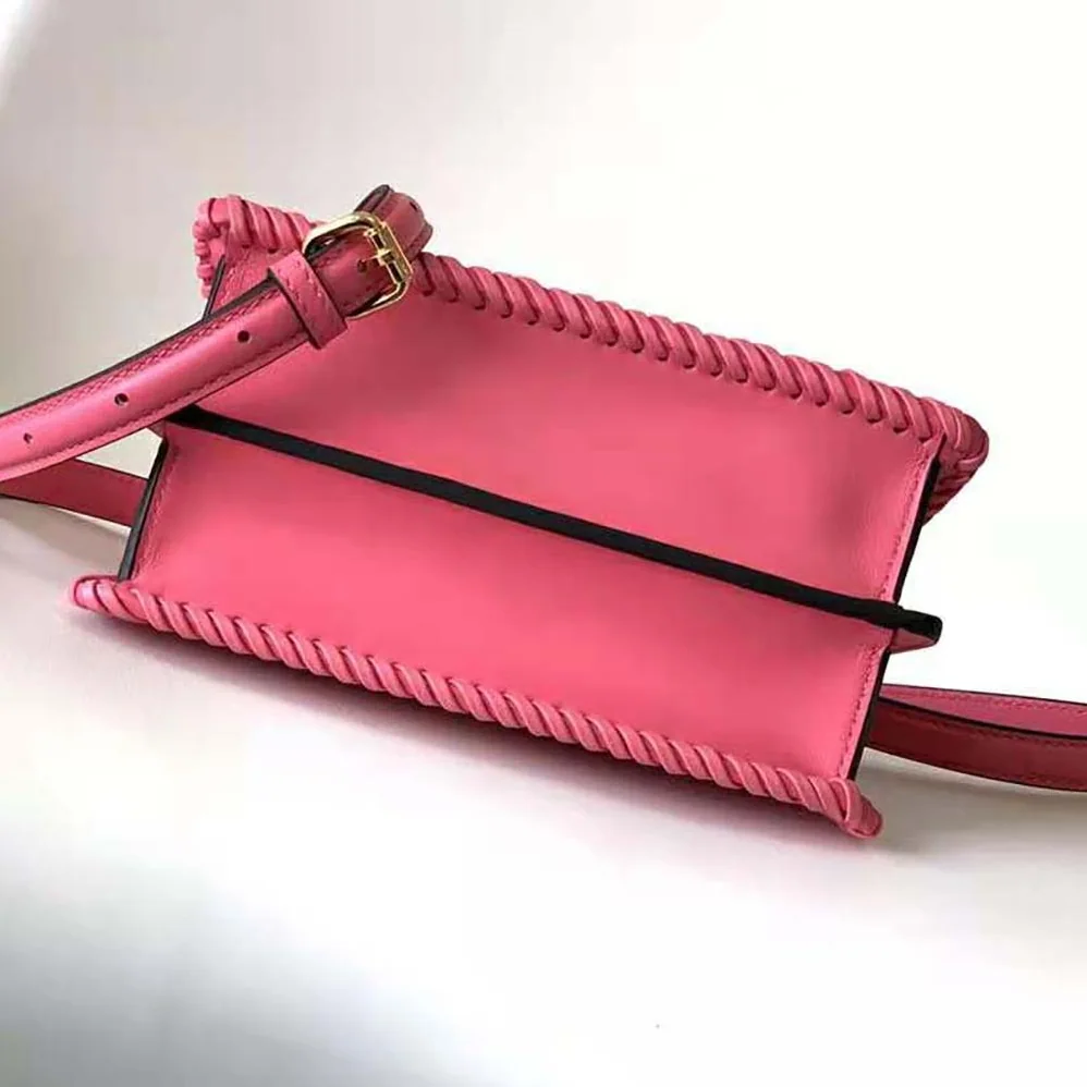 Fendi Peekaboo ISeeU Petite Pink Padded Calfskin Leather Bag for Women