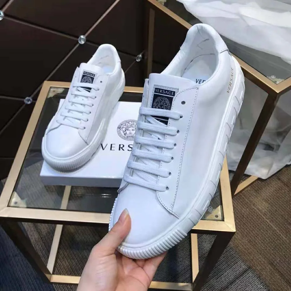 Versace A Classic Low Top Greca Sneakers for Women in White Versace A Classic Low Top Greca Sneakers for Women in White