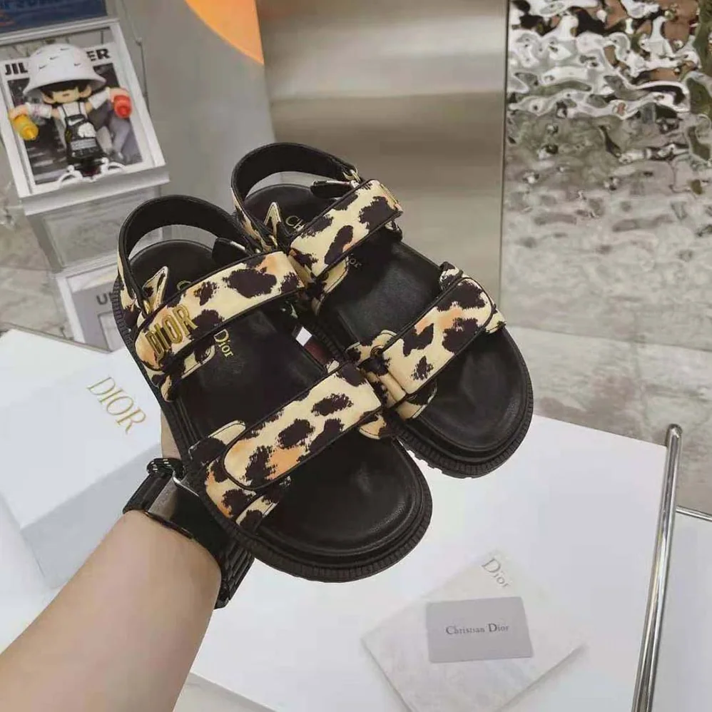 Dior DiorAct Sandal Beige Multicolor Mizza Printed Technical Fabric for Women Dior DiorAct Sandal Beige Multicolor Mizza Printed Technical Fabric for Women