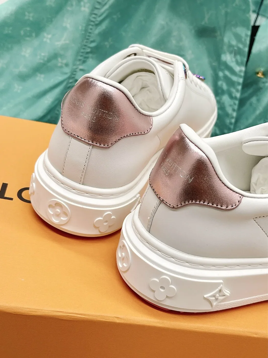 Louis Vuitton Time Out Open-Back Sneaker Green LV 1AA1CZ Louis Vuitton Time Out Open-Back Sneaker Green LV 1AA1CZ