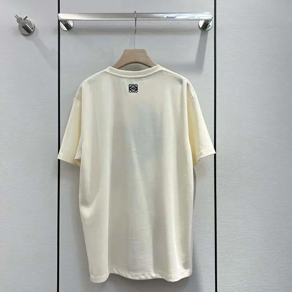 Loewe Chihiro Oversize Embroidered T-shirt in Hemp and Cotton for Women Loewe Chihiro Oversize Embroidered T-shirt in Hemp and Cotton for Women