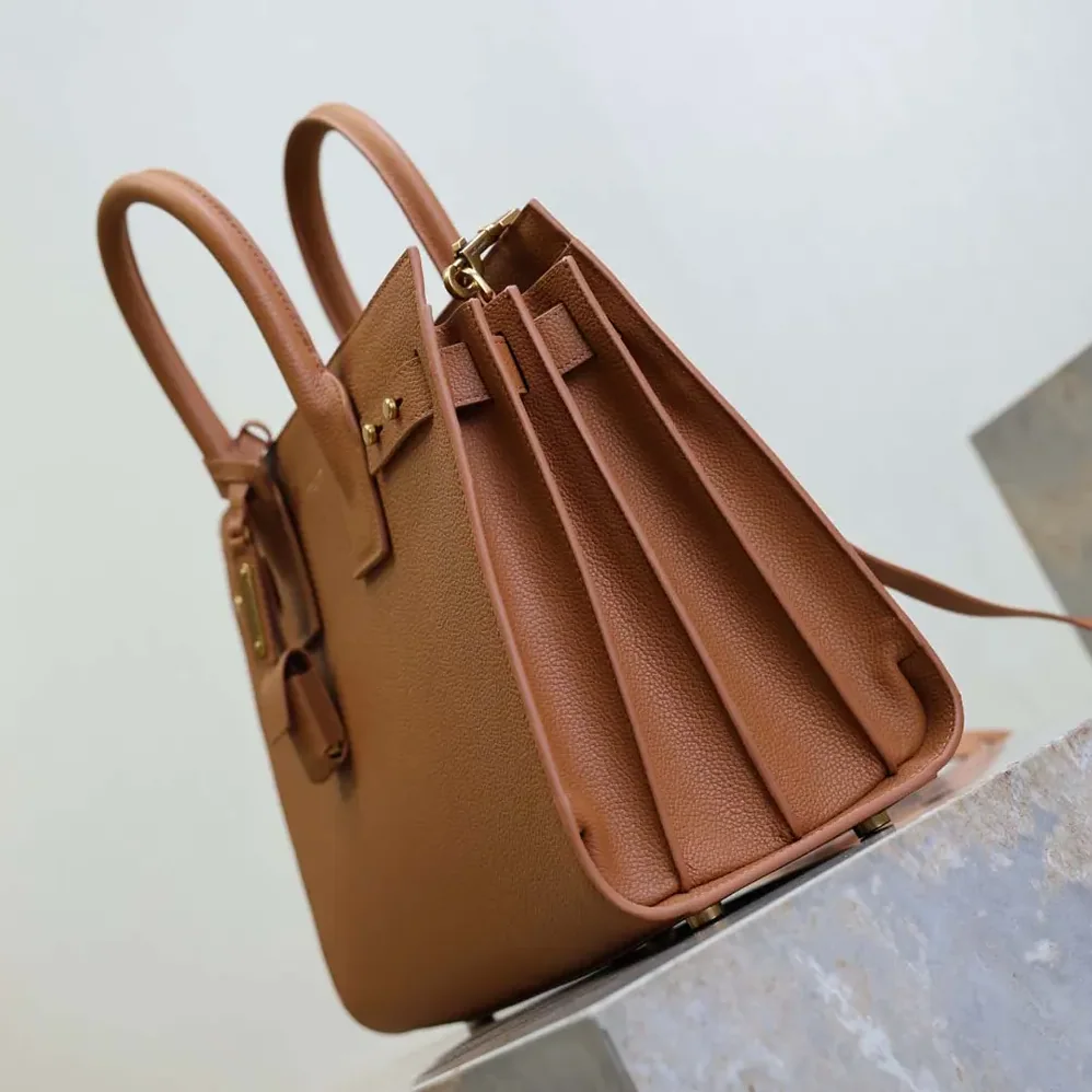 Saint Laurent YSL Baby Sac De Jour In Supple Grained Leather for Women in Brown Saint Laurent YSL Baby Sac De Jour In Supple Grained Leather for Women in Brown