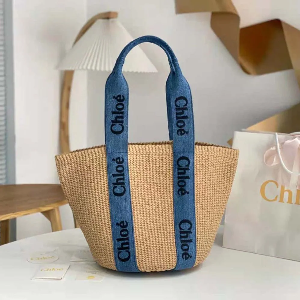 Chloe Large Woody Basket for Women in Navy Chloe Large Woody Basket for Women in Navy
