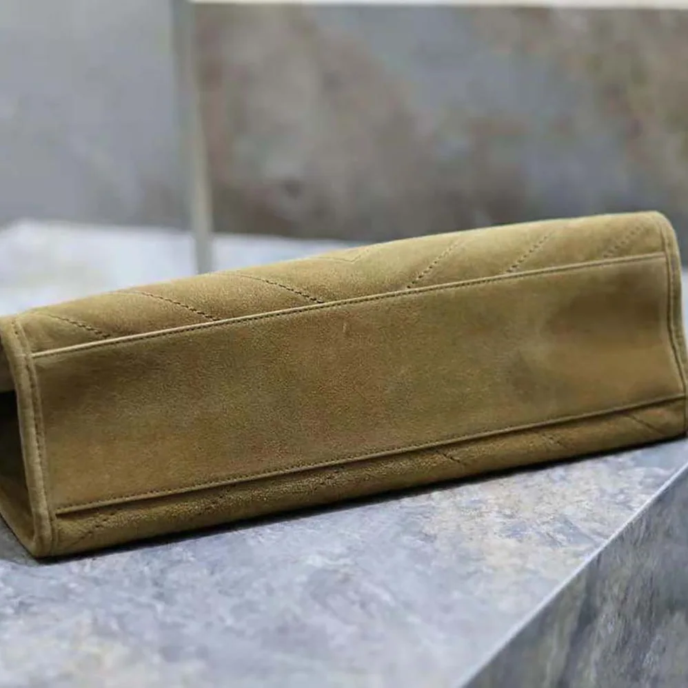Saint Laurent YSL Niki Medium Shopping Bag in Suede for Women in Green Saint Laurent YSL Niki Medium Shopping Bag in Suede for Women in Green
