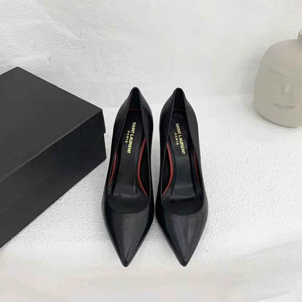 Saint Laurent YSL Anja Escarpin Pump in Smooth Leather for Women