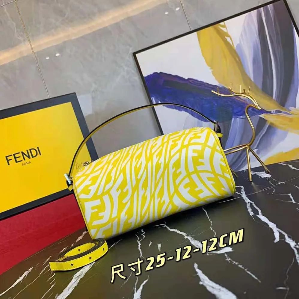 Fendi Mini Bag Yellow Glazed Canvas Mini for Women in Bag