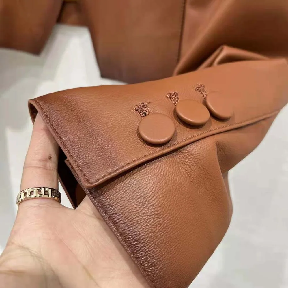 Fendi Shaded for Women in Effect Tan Leather Jacket Fendi Shaded for Women in Effect Tan Leather Jacket