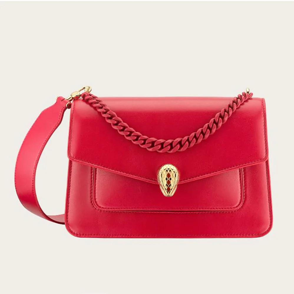 Bvlgari Serpenti Forever Crossbody Bag in Nappa Leather for Women in Red