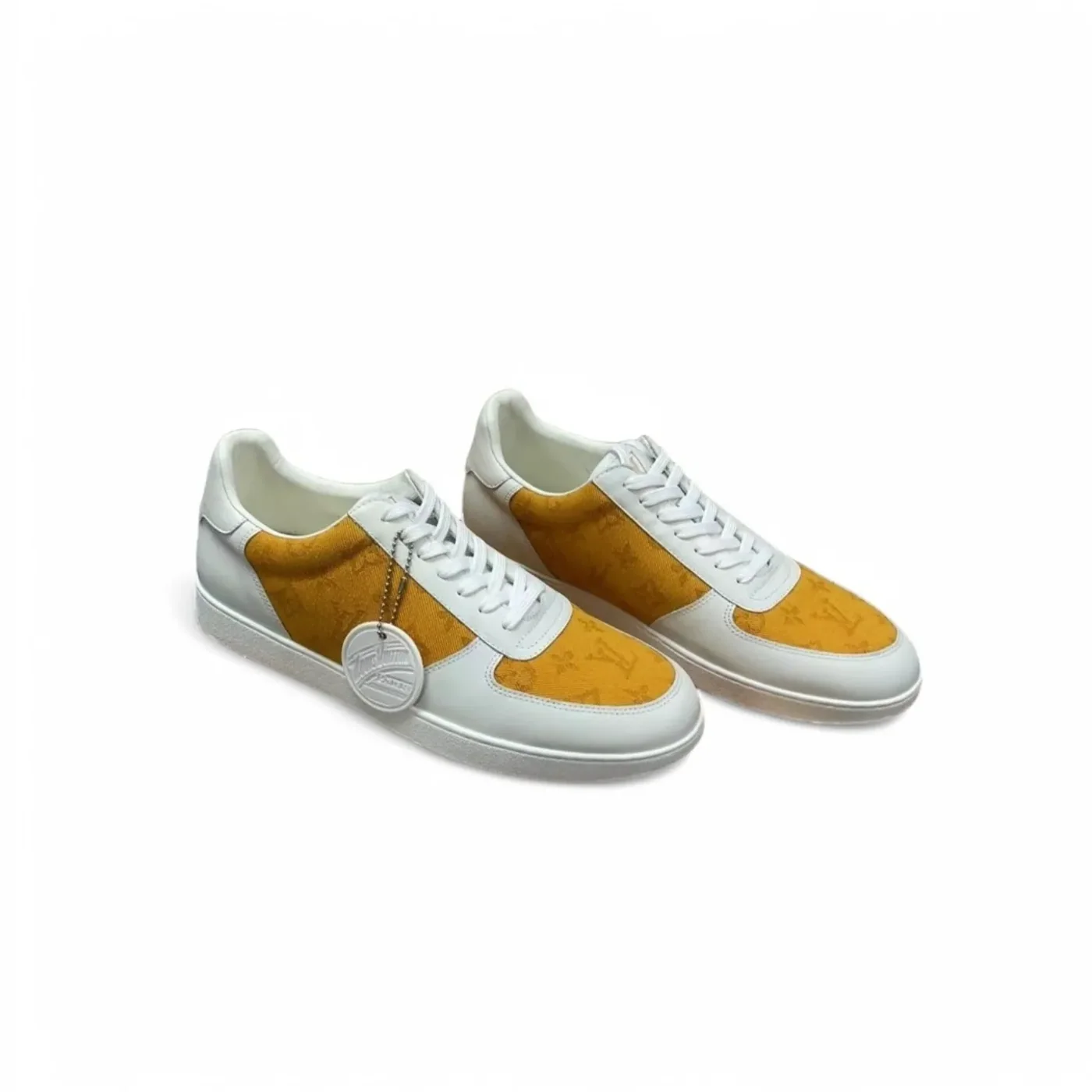 Louis Vuitton Rivoli Sneaker Monogram Metallic Canvas Yellow in White