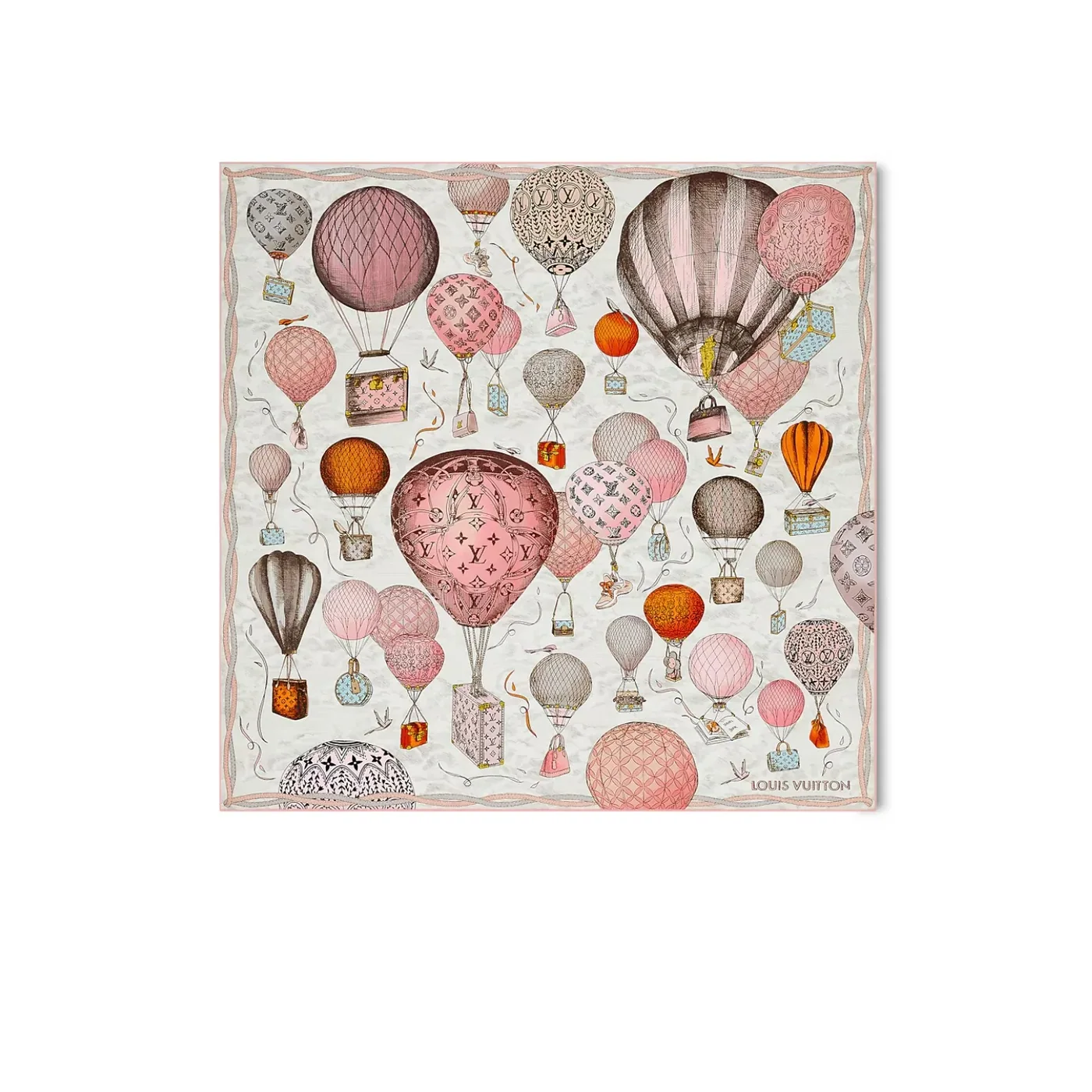Louis Vuitton Up And Away Square 90 Scarf Marron / Louis Vuitton Up And Away Square 90 Scarf Marron /