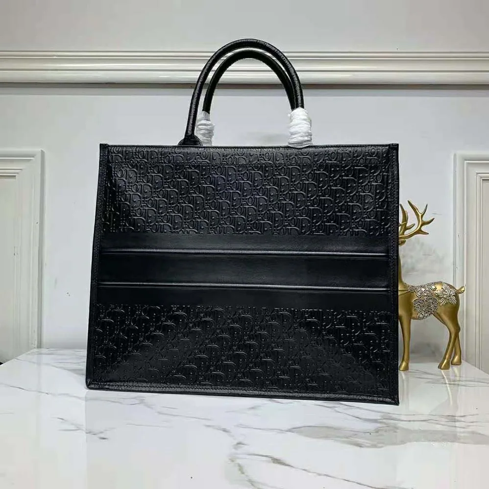 Dior Book Tote Black Dior Oblique Embossed Calfskin Dior Book Tote Black Dior Oblique Embossed Calfskin