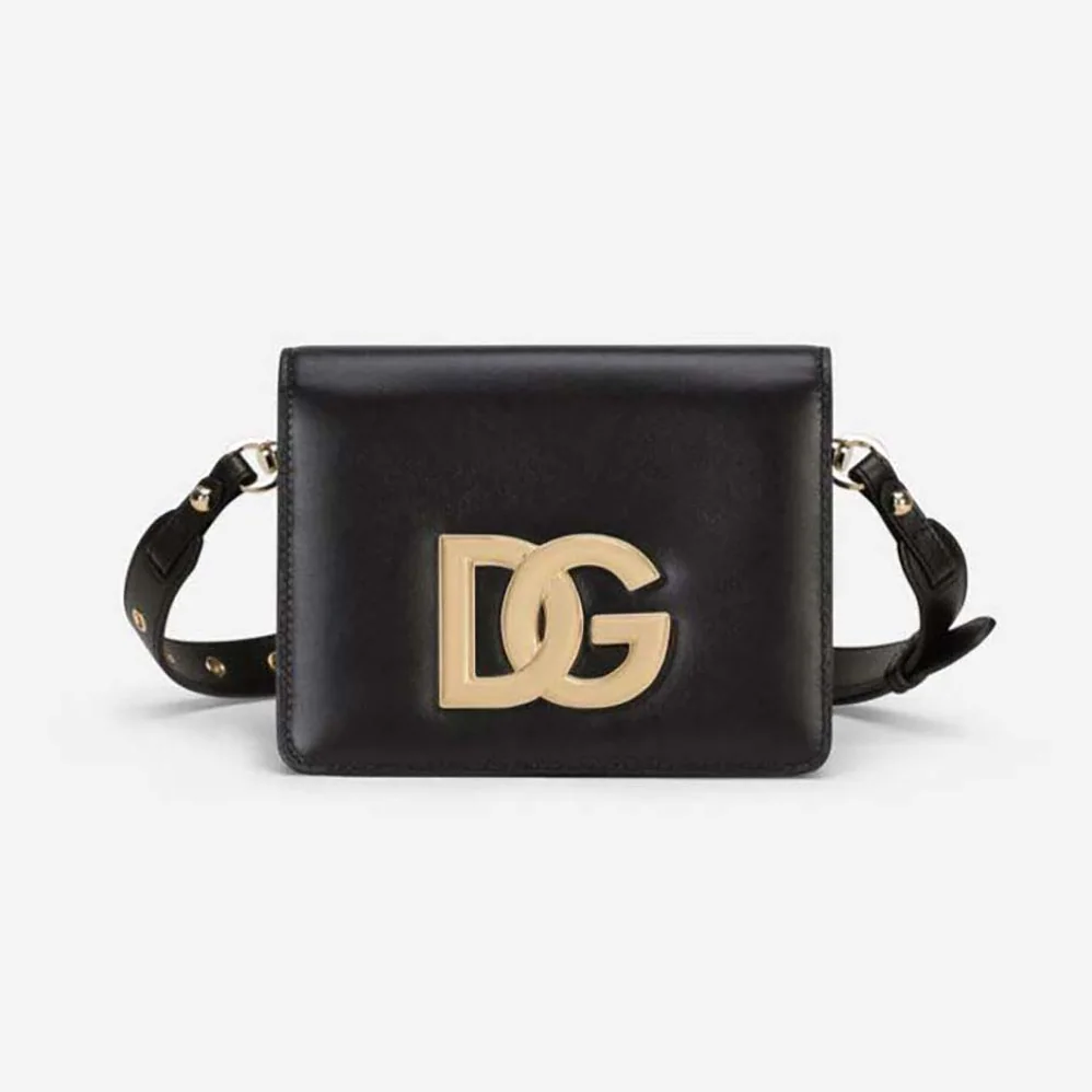 Dolce Gabbana D&G Calfskin Crossbody 3.5 Bag for Women in Black