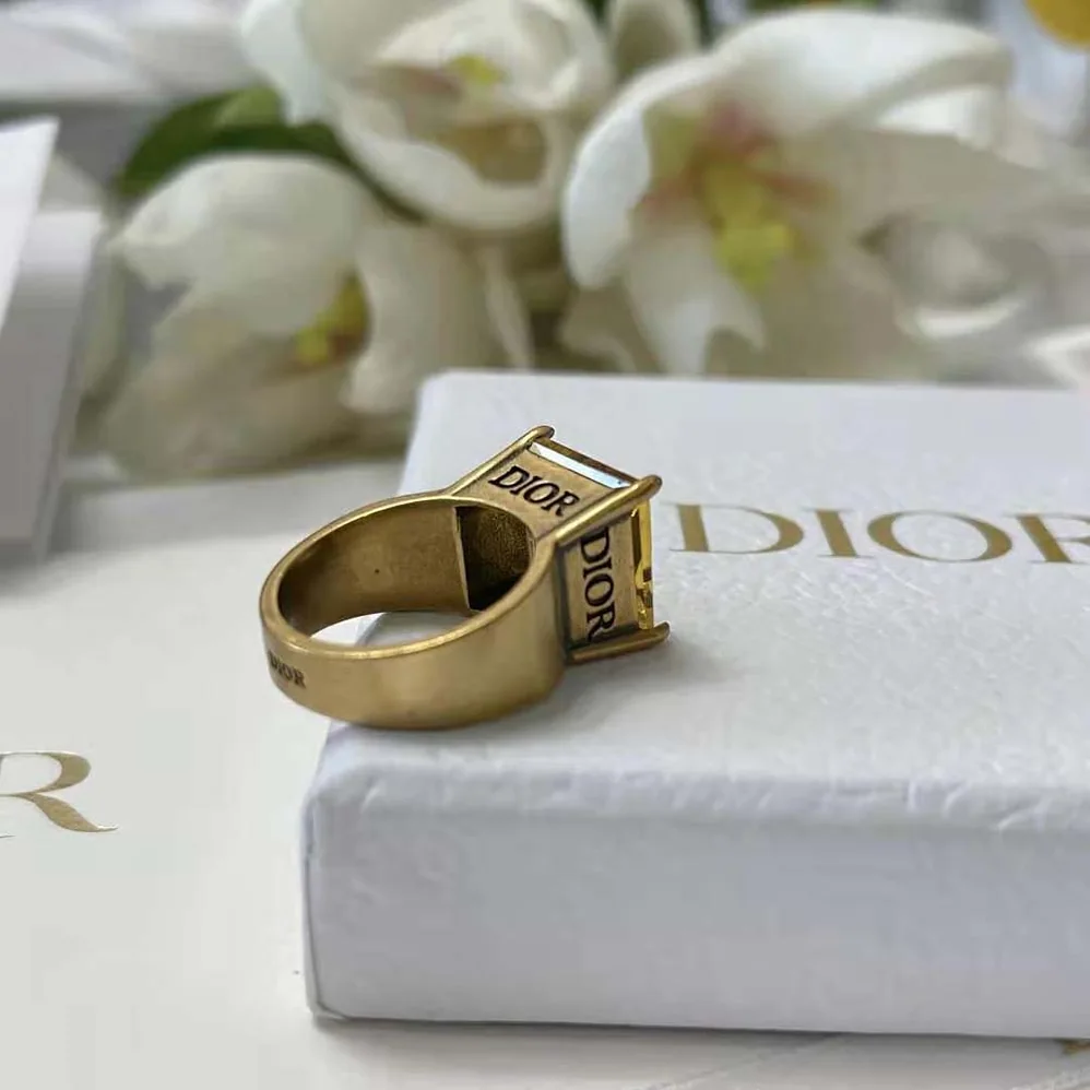 Dior Dio(r)evolution Ring Antique Gold for Women in Finish Metal and Citrine