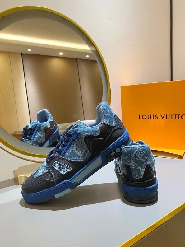 Louis Vuitton Trainer Sneaker Monogram Denim Blue Nigo/Virgil Abloh LV 1A9IQ9 Louis Vuitton Trainer Sneaker Monogram Denim Blue Nigo/Virgil Abloh LV 1A9IQ9