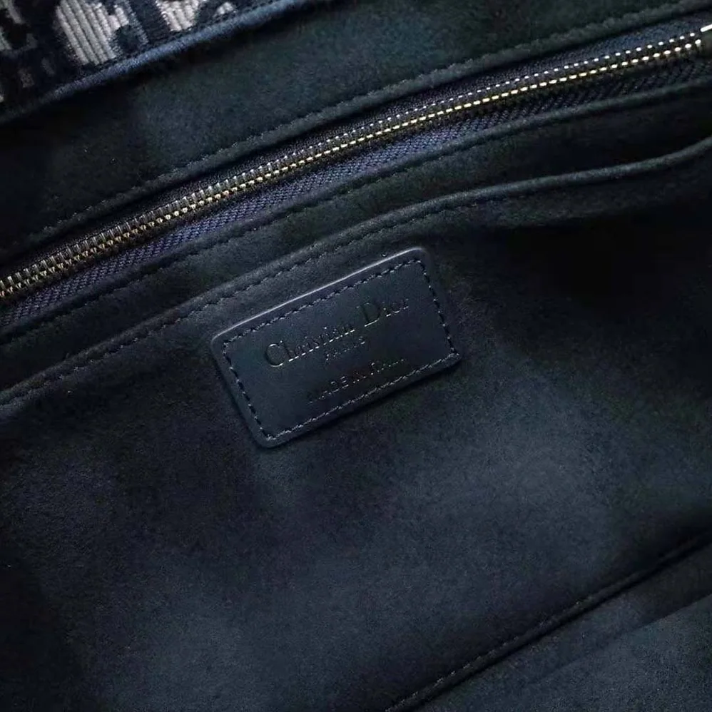 Dior Small Dior Book Tote Blue Dior Oblique Embroidery and Calfskin for Women