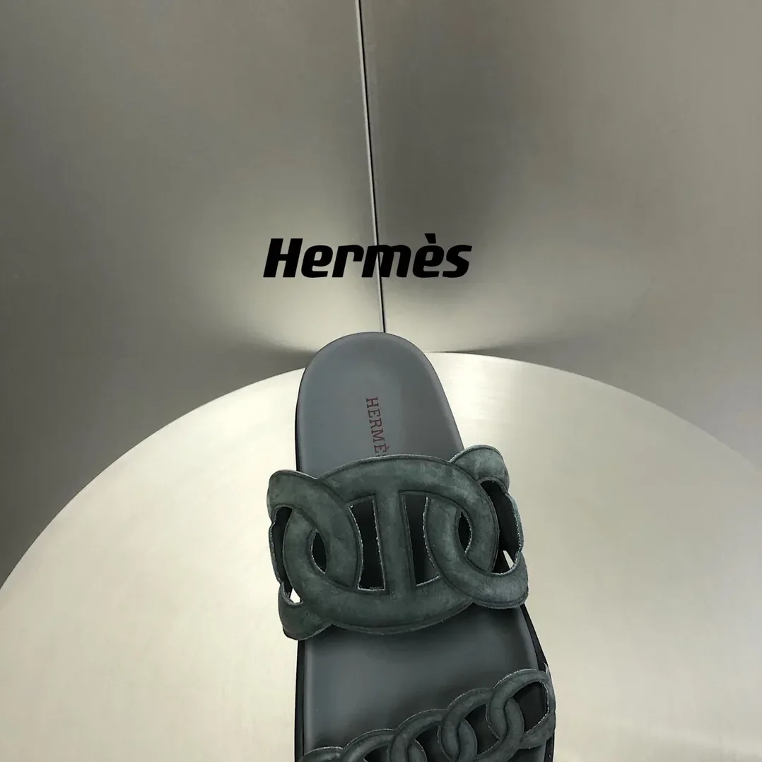 Hermes Extra Sandal Dark Grey Hermes Extra Sandal Dark Grey