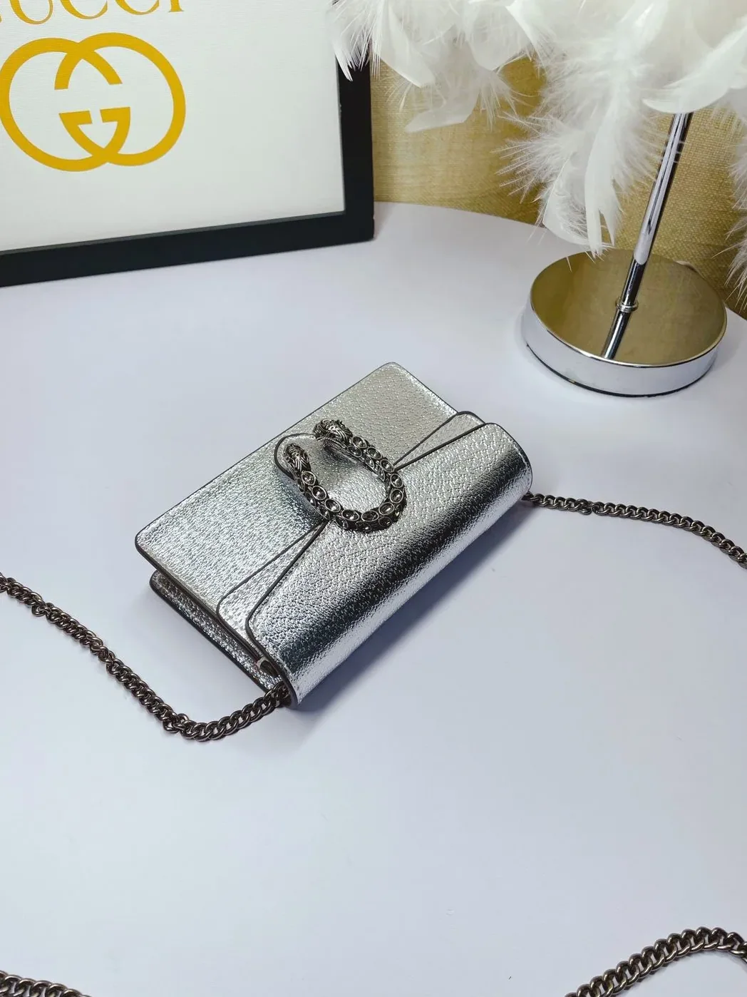 Gucci Dionysus Super Mini Bag Silver Gucci Dionysus Super Mini Bag Silver
