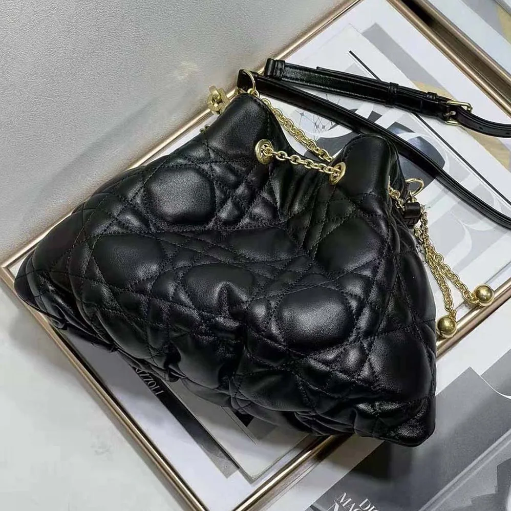 Dior Medium Dior Ammi Bag Black Supple Macrocannage Lambskin for Women Dior Medium Dior Ammi Bag Black Supple Macrocannage Lambskin for Women