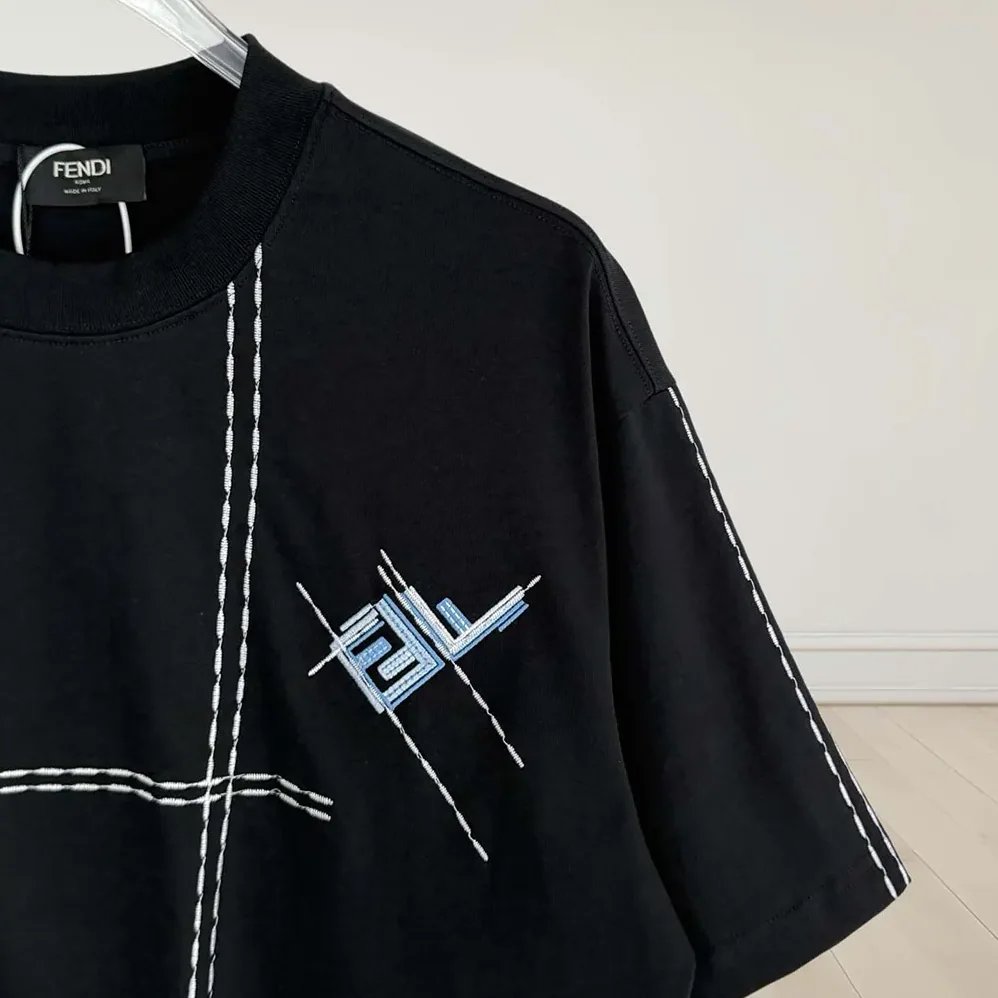 Fendi Dark Blue Cotton T for Men in shirt