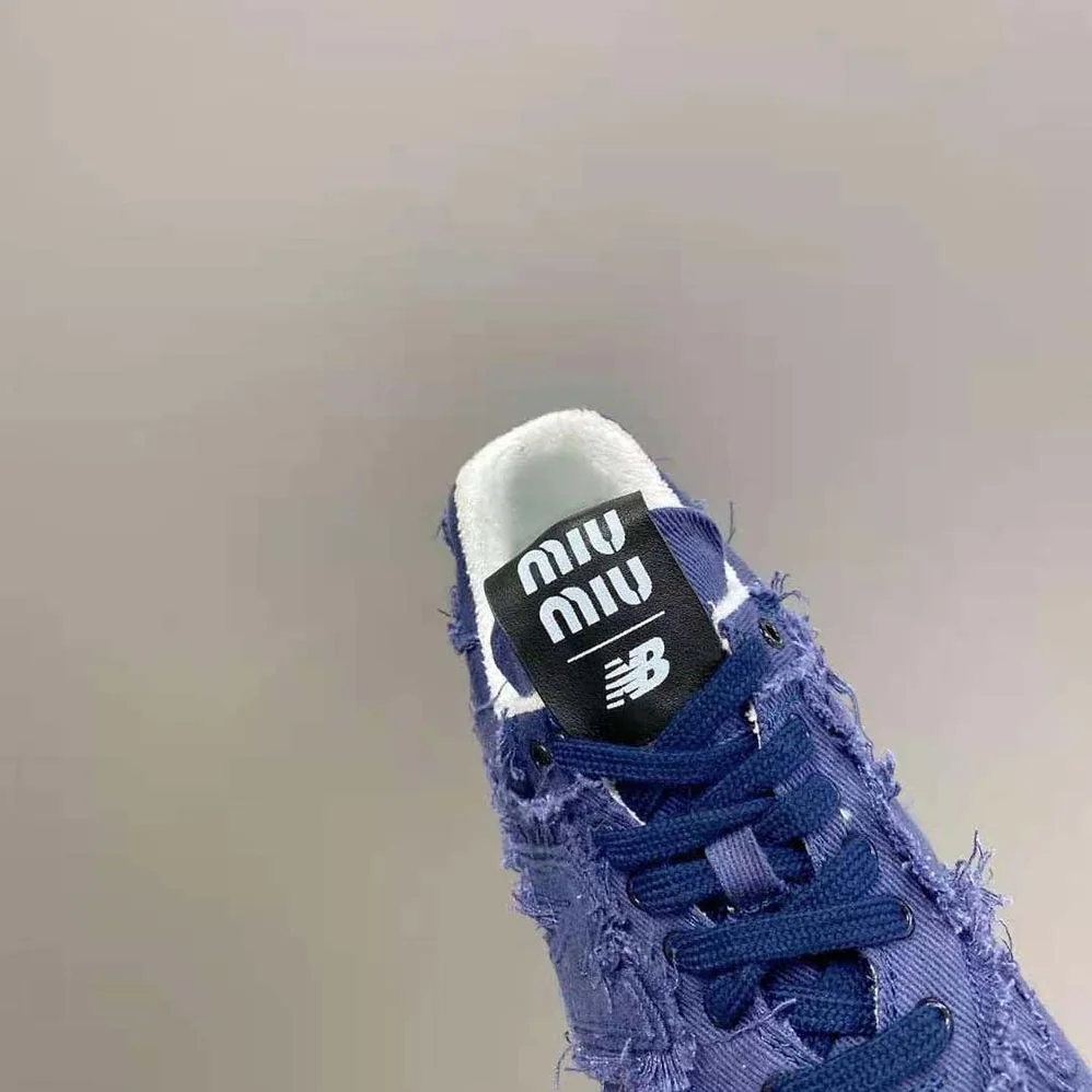 Miu Miu New Balance 574 x Miu Miu Denim Sneakers for Women in Navy Miu Miu New Balance 574 x Miu Miu Denim Sneakers for Women in Navy