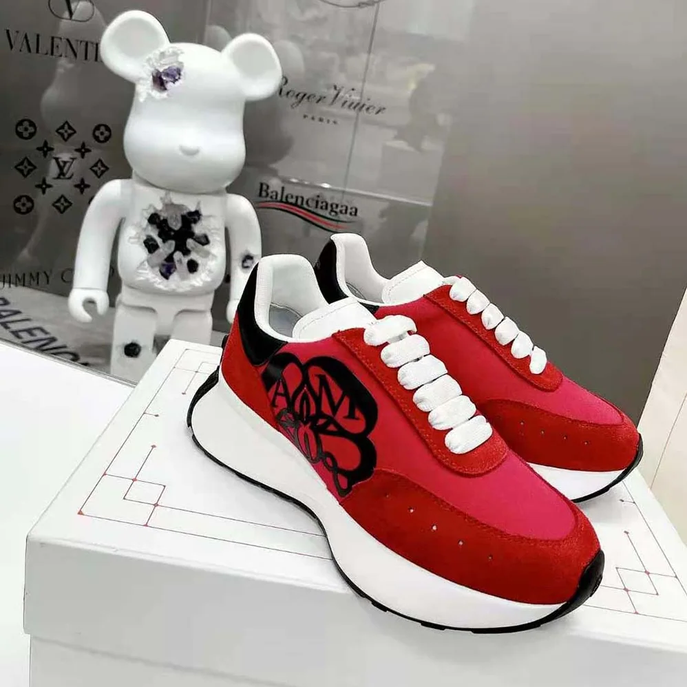 Alexander Mcqueen Sprint Runner in Lust Red for Unisex Alexander Mcqueen Sprint Runner in Lust Red for Unisex
