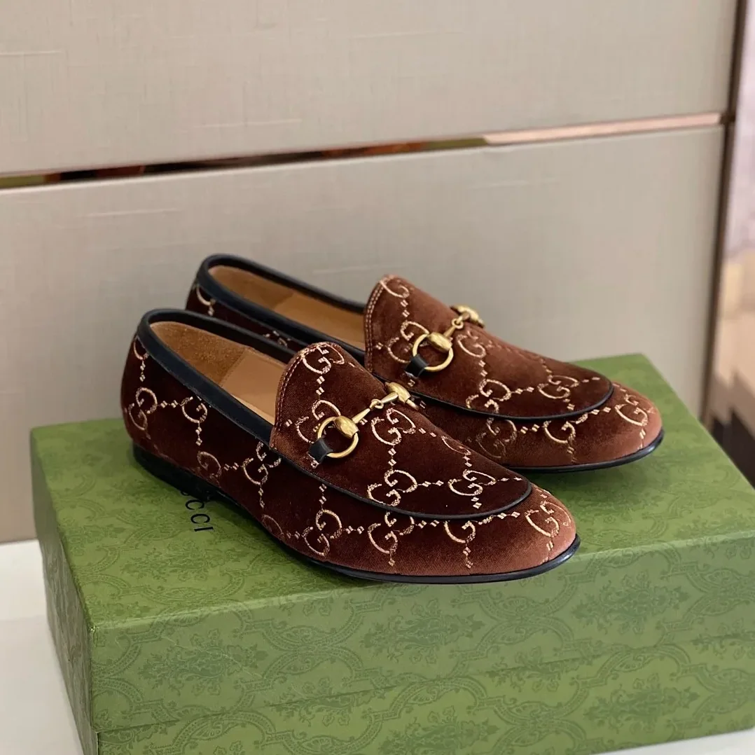 Gucci Jordan GG Velvet Loafer Brown Gucci Jordan GG Velvet Loafer Brown