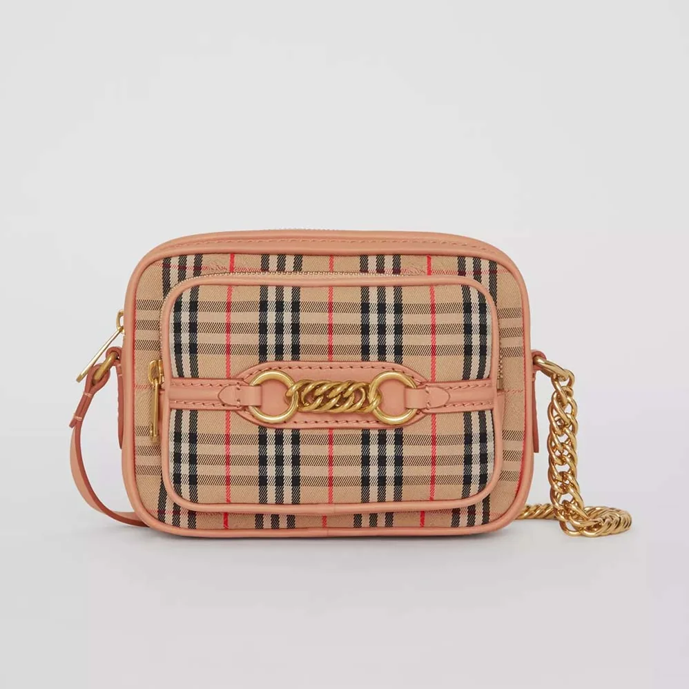 Burberry The 1983 Check Link Camera Bag for Women in Pink Burberry The 1983 Check Link Camera Bag for Women in Pink