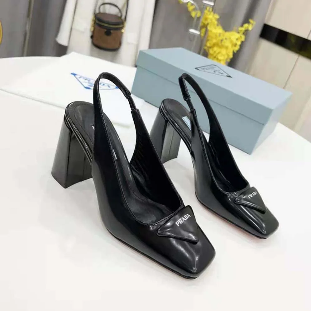 Prada Patent Leather Sling-Back Pumps for Women in Black