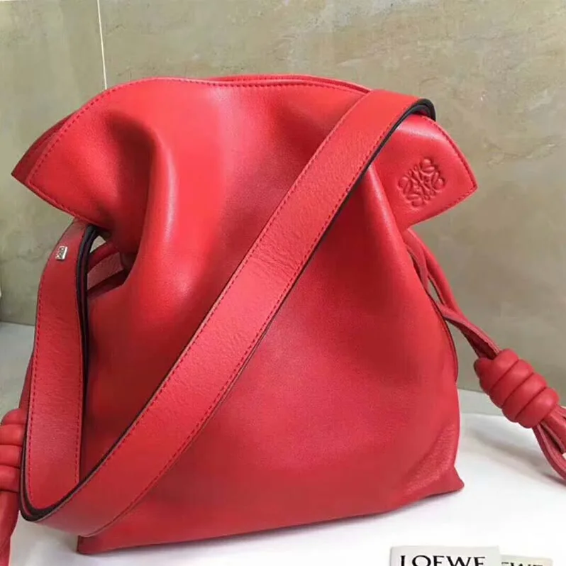 Loewe Flamenco Knot Bag Primary Red in Calfskin for Women