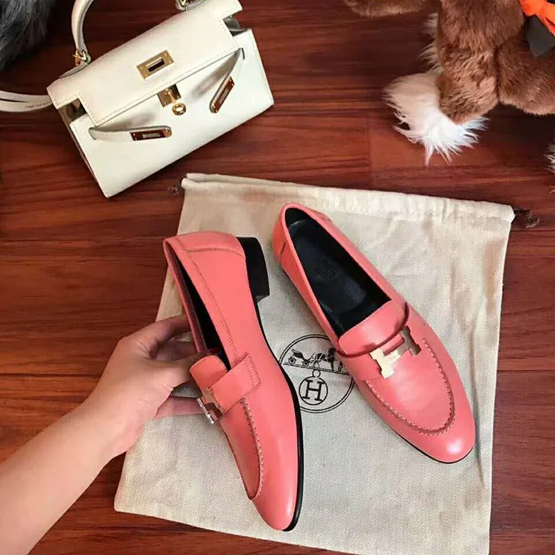 Hermes Shoes Paris Loafer for Women in Pink