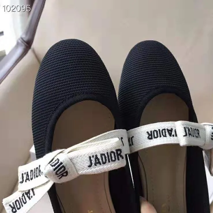 Dior Miss J'adior Ballet Flat in Technical Canvas for Women in Black Dior Miss J'adior Ballet Flat in Technical Canvas for Women in Black