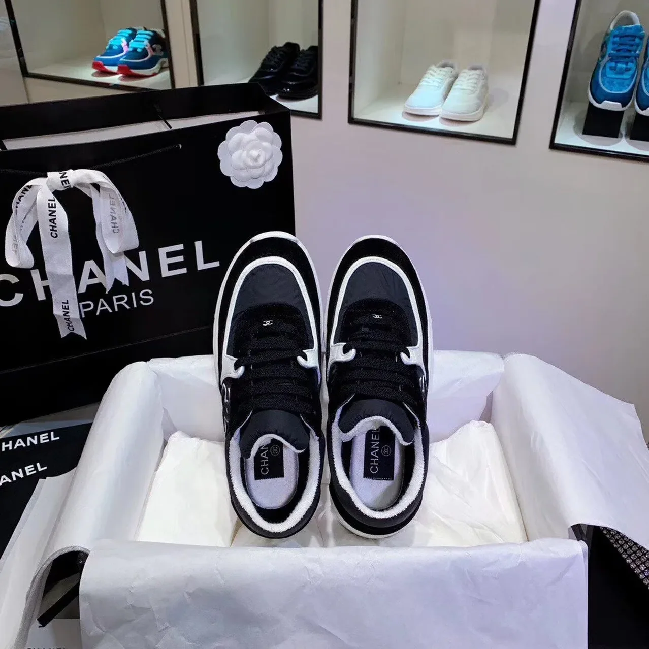 Chanel Sneakers Black/White , Shoes for Women