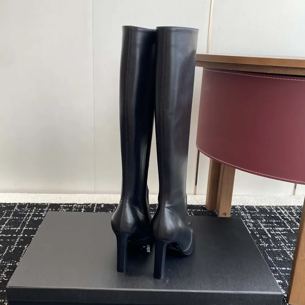 Saint Laurent YSL Francoise Boots In Smooth Leather for Women in Black