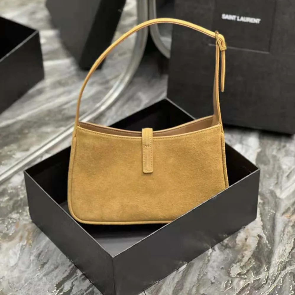 Saint Laurent YSL Le 5 A 7 Hobo Bag in Suede for Women in Brown Saint Laurent YSL Le 5 A 7 Hobo Bag in Suede for Women in Brown